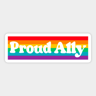 Proud Ally Pride Rainbow Flag Gay LGBTQ Sticker